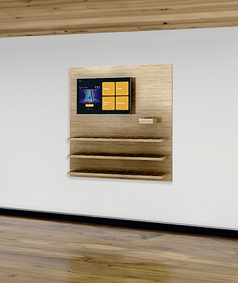 Wall-mounted Pick & Place display w/ back panel