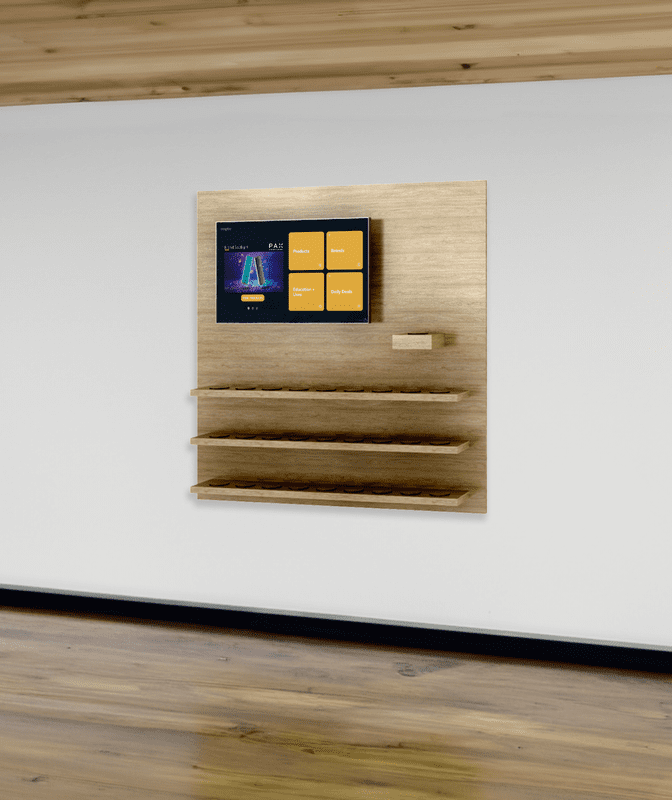 Wall-mounted Pick & Place display w/ back panel